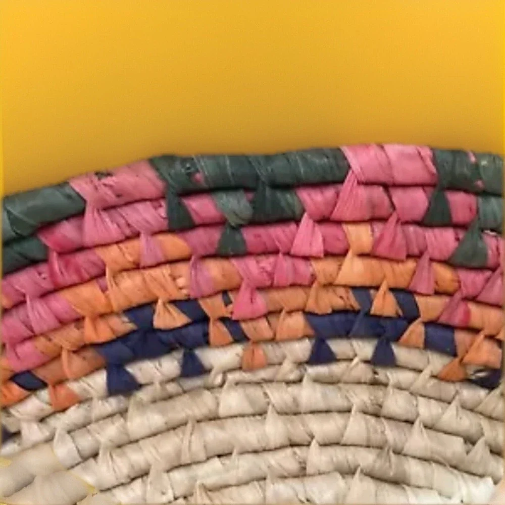 Beautiful Woven Multicolored‎ Storage Basket-14
